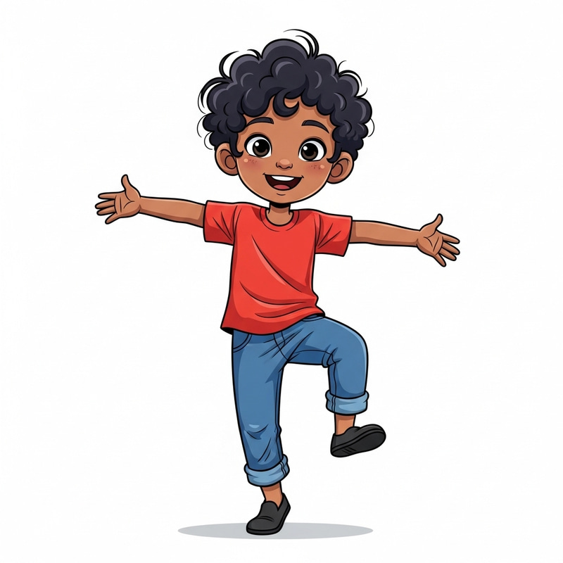 Happy South Asian Boy Smiling in Playful Pose