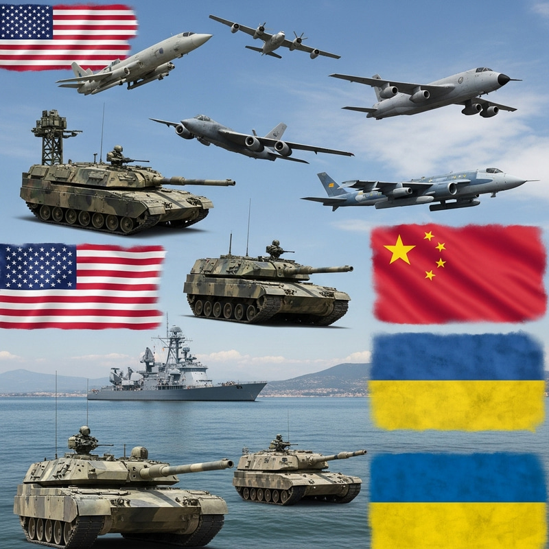 US, China, and Ukraine Military Arsenal Comparison US, China, and Ukraine Military Arsenal Comparison