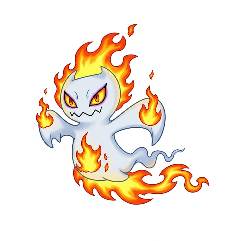 Fire Ghost Pokemon: Playful and Ethereal Creature Fire Ghost Pokemon: Playful and Ethereal Creature
