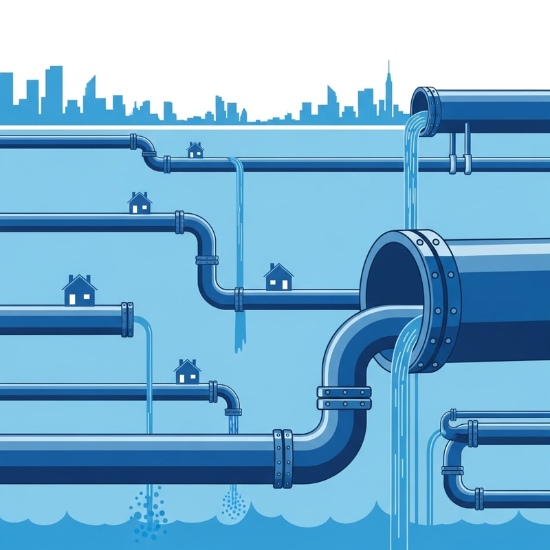 Abstract Water Infrastructure: Pipes & Systems