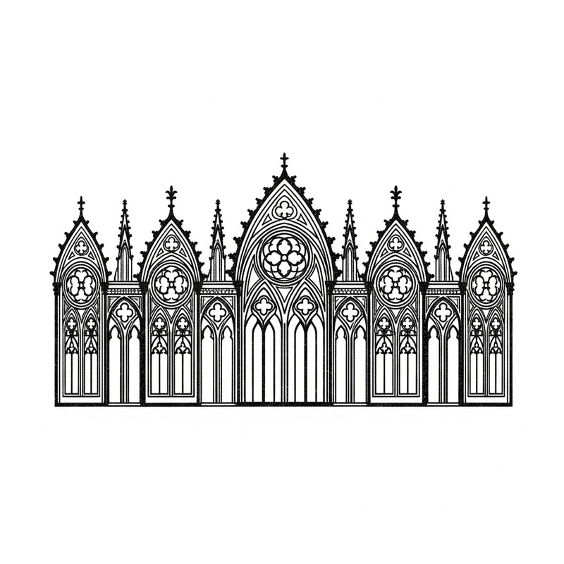 Minimalist Gothic Style Border Design