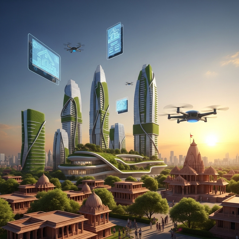 Futuristic Indian Real Estate: Vibrant Modern Twist Futuristic Indian Real Estate: Vibrant Modern Twist