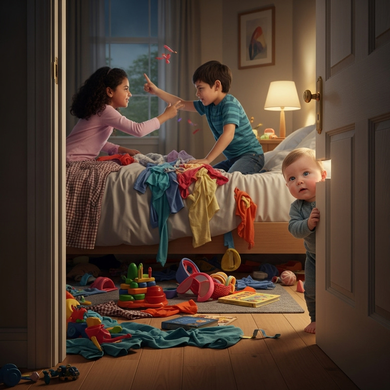 Cozy Bedroom Chaos: Sibling Adventures Cozy Bedroom Chaos: Sibling Adventures