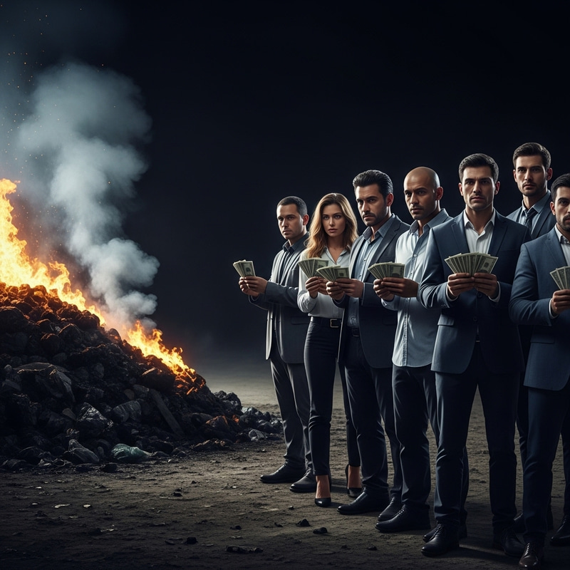 Shadowy Ominous Scene with Toxic Waste and Mystery Mafias Shadowy Ominous Scene with Toxic Waste and Mystery Mafias