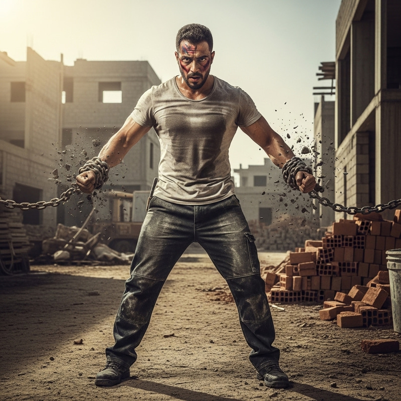 Powerful Middle-Eastern Builder Breaks Free from Chains