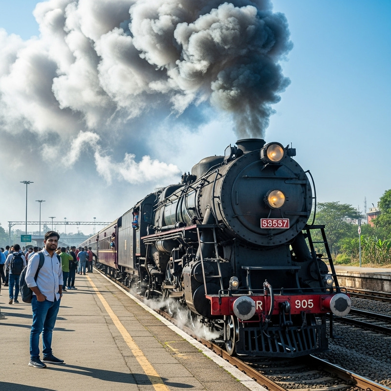 Anxiously Waiting: South Asian Man on Platform as Train Arrives