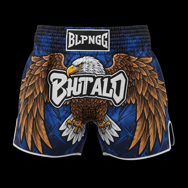 Vibrant Muay Thai Trunks with Eagle Design Vibrant Muay Thai Trunks with Eagle Design