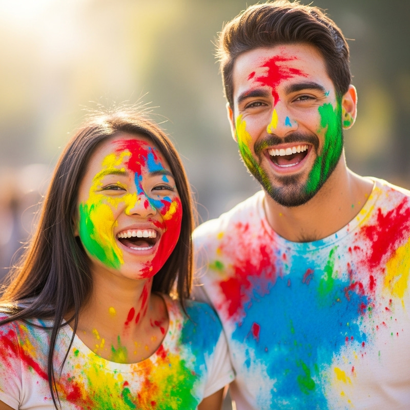 Colorful Holi Festival Portrait | Joyful Celebration Colorful Holi Festival Portrait | Joyful Celebration