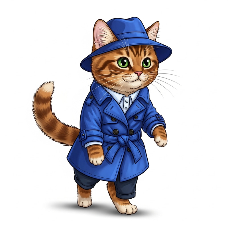 Adorable Cat in Trendy Outfits Adorable Cat in Trendy Outfits