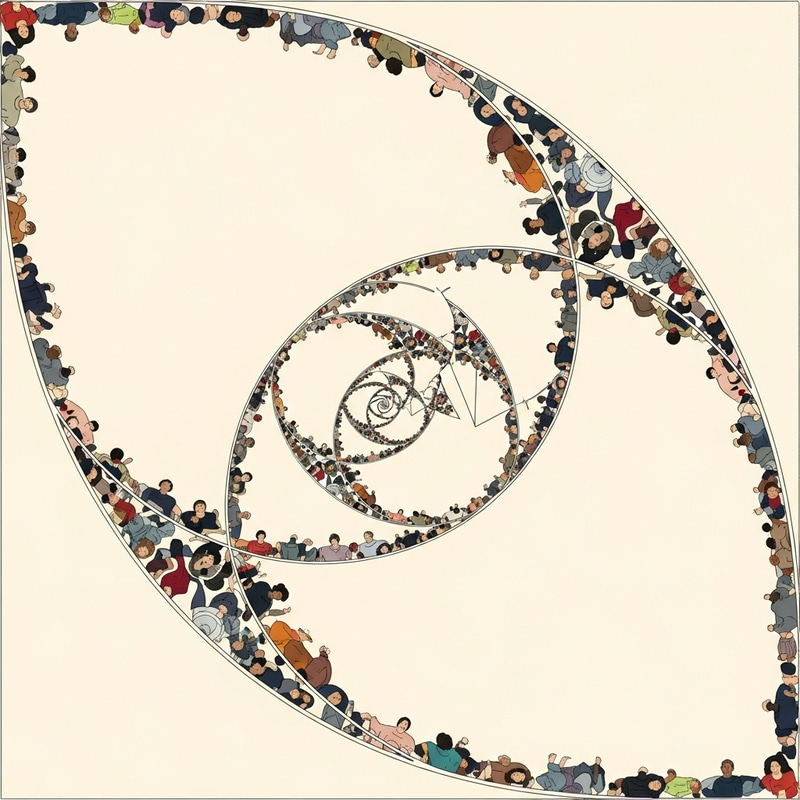 Golden Ratio in Geometric Figure with Diverse Human Forms