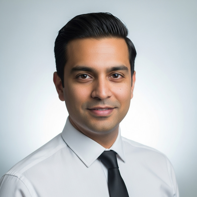 Crisp White Shirt Black Tie Professional Portrait