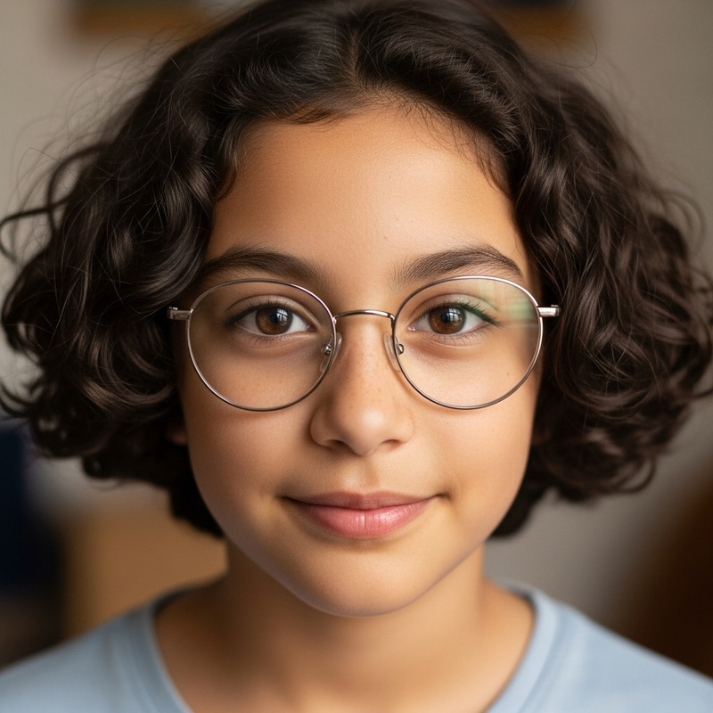 Short-Haired Girl Wearing Glasses