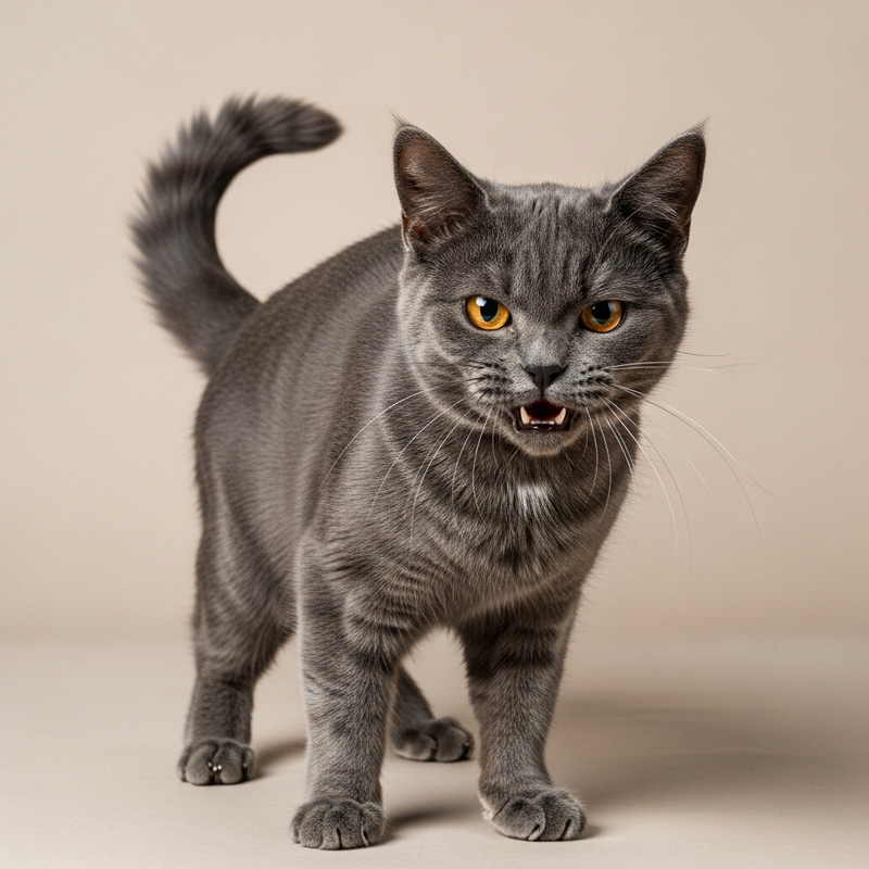 Angry Cat - Fierce Feline with Stormy Fur