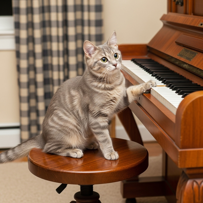 Adorable Cat Playing Piano Adorable Cat Playing Piano