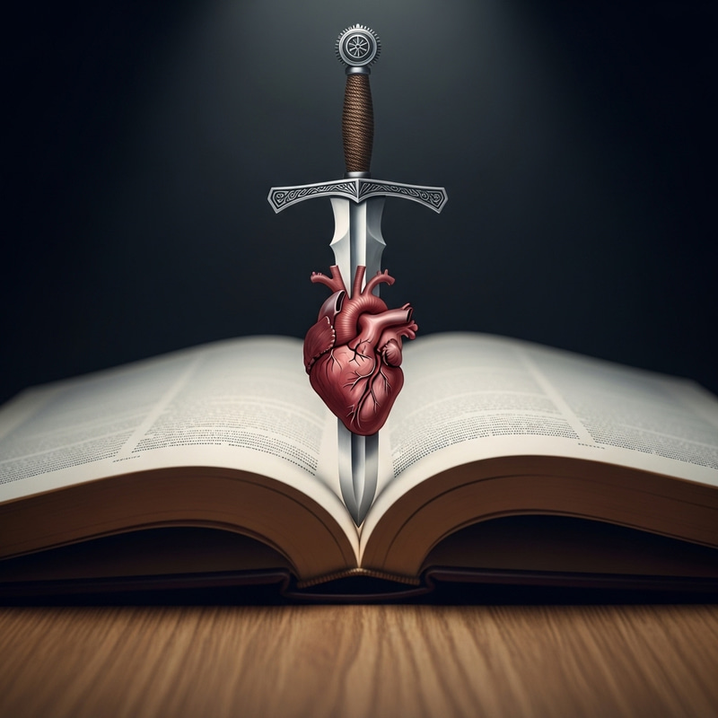 Intricate Sword & Vulnerable Heart: Chiaroscuro Artwork