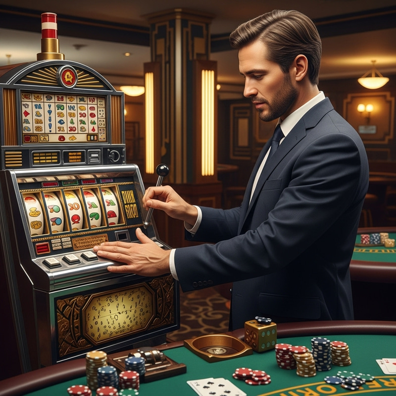 Gambler at Classic Casino: Anticipation of Big Win Gambler at Classic Casino: Anticipation of Big Win