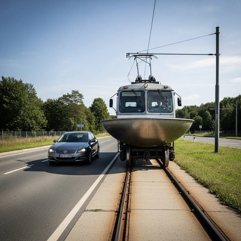 Innovative Car Design with Pantograph and Metal Track