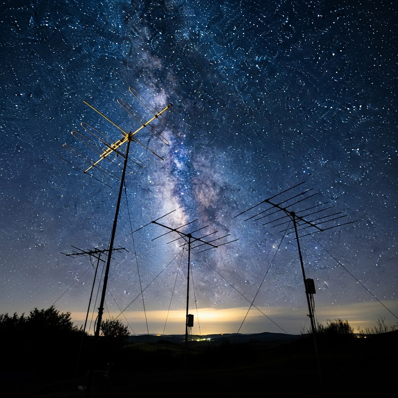 Radio Amateur Antennas with Starry Sky Radio Amateur Antennas with Starry Sky