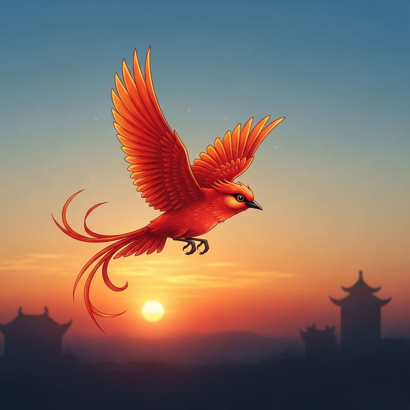 Charming Vermilion Bird - Zhu Que Photo Charming Vermilion Bird - Zhu Que Photo