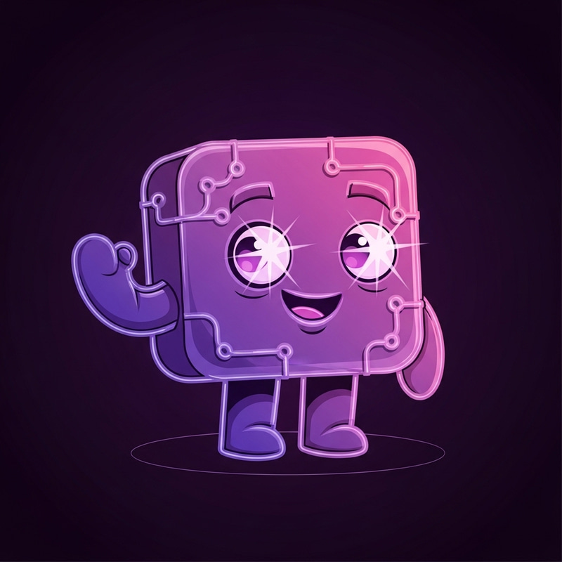 Neon Cartoon AI Character: Witty & Optimistic Neon Cartoon AI Character: Witty & Optimistic