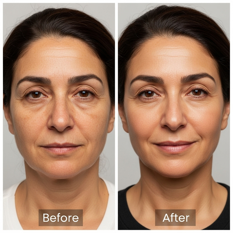 50-Year-Old Lady's Skin Transformation: Collagen Boost & Renewal Results 50-Year-Old Lady's Skin Transformation: Collagen Boost & Renewal Results