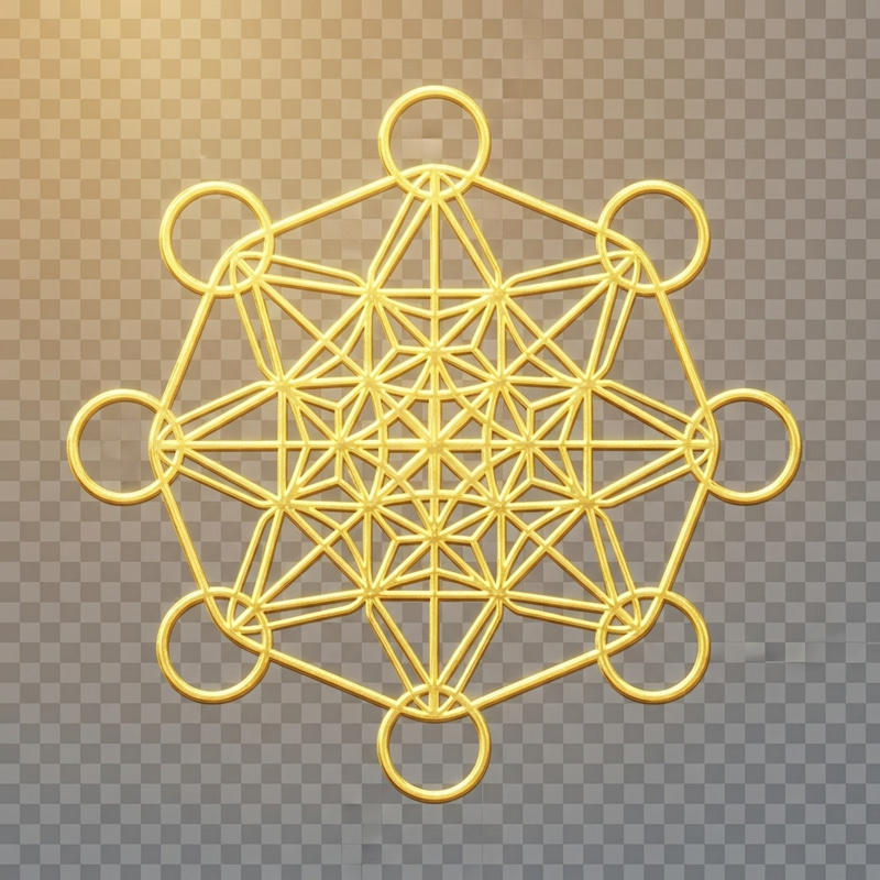 Golden Metatron Symbol in PNG Gold Color