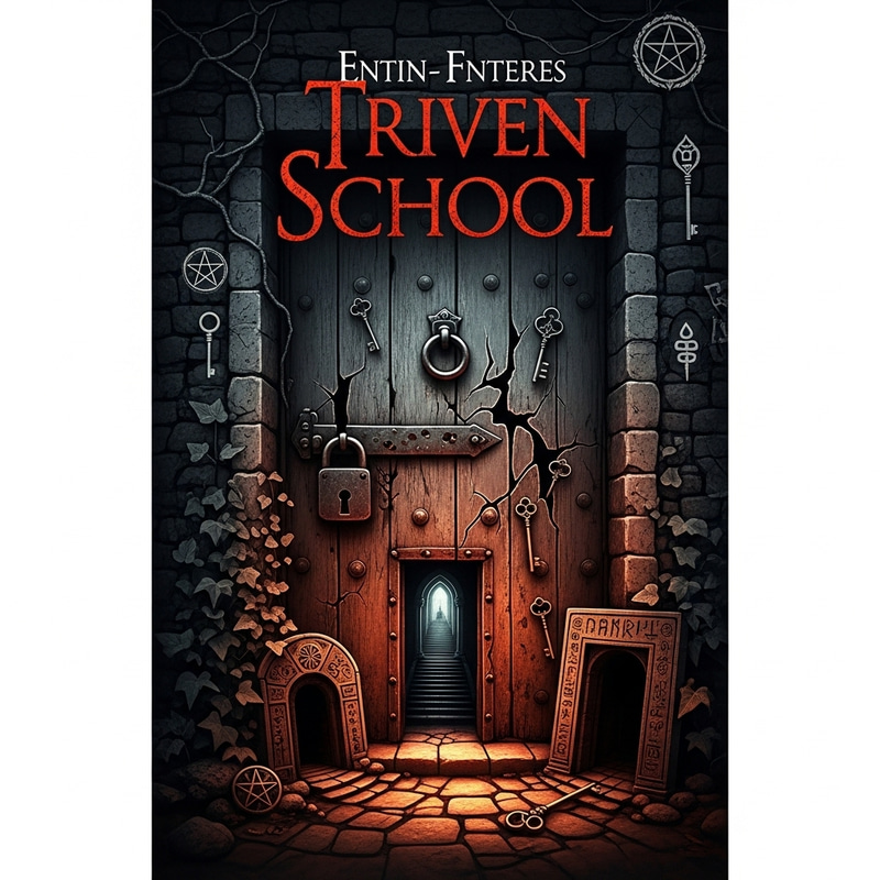 Mysterious School Gateway - Dark Fantasy Book Cover Design