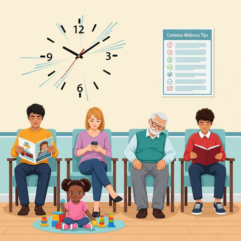 Patient Waiting Room Experience - Diverse Healthcare Scene Patient Waiting Room Experience - Diverse Healthcare Scene