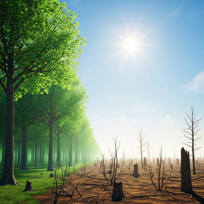 Abstract Landscape Illustrating Global Warming Effect Abstract Landscape Illustrating Global Warming Effect