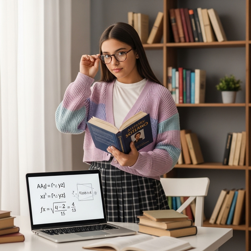 Smart Girl in Study Room Smart Girl in Study Room