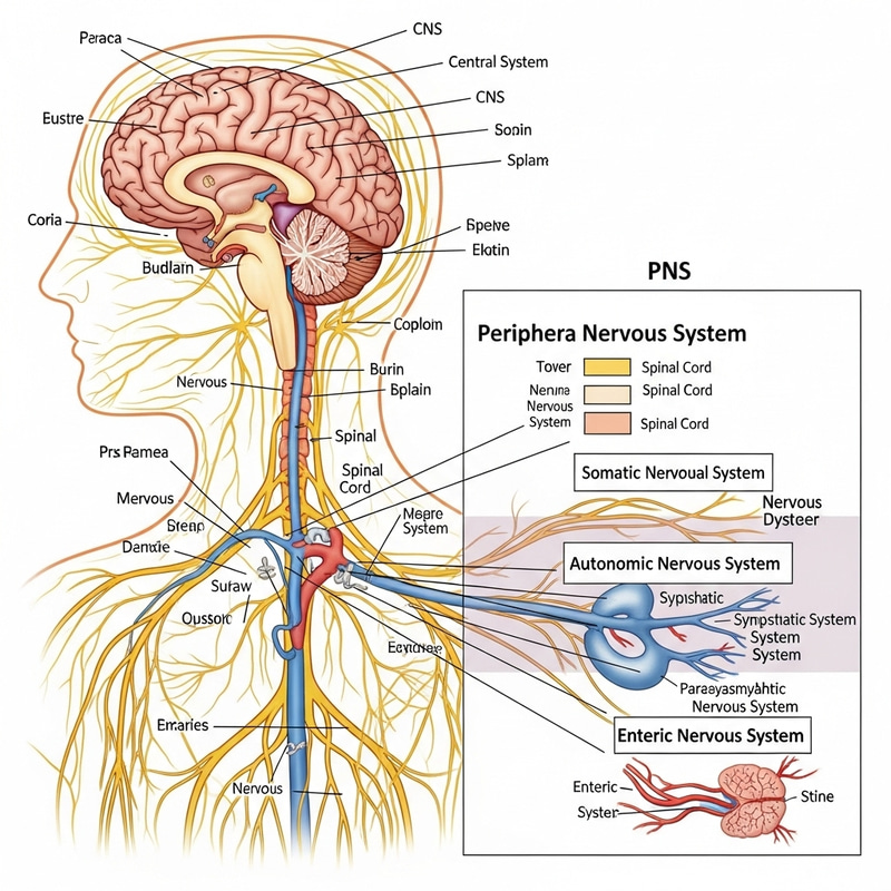 Detailed Diagram of Human Nervous System Components