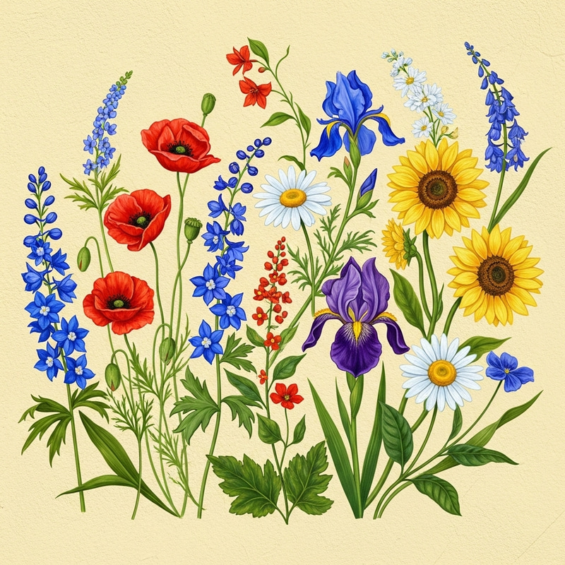 Sunny Flower Mural on Yellow Wall: Colorful Inspiration