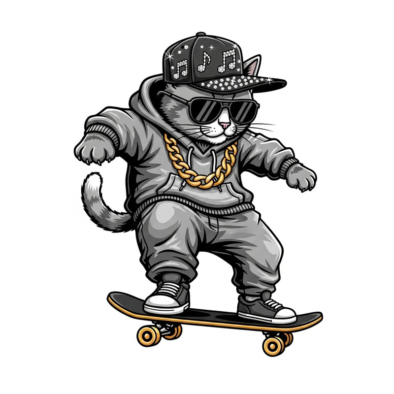 Stylish Hip Hop Cat Logo Design Stylish Hip Hop Cat Logo Design
