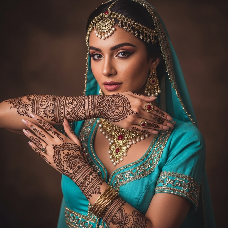 Intricate Henna Tattoos on a Fearless Princess Intricate Henna Tattoos on a Fearless Princess