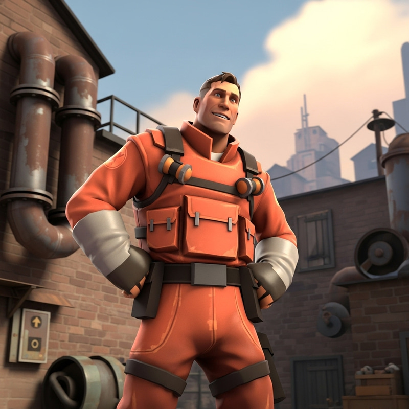 Terry Crews in Team Fortress 2 | Orange Industrial Suit Terry Crews in Team Fortress 2 | Orange Industrial Suit