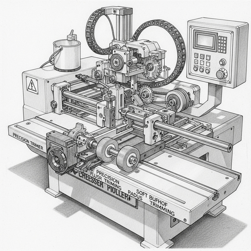 Intricate Pencil Sketch of Edge Banding Machine Intricate Pencil Sketch of Edge Banding Machine