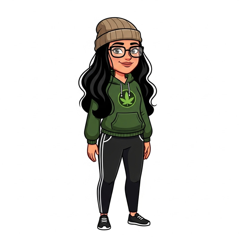 Tranquil Woman Relaxing in Beanie & Glasses | Herbal Bliss Tranquil Woman Relaxing in Beanie & Glasses | Herbal Bliss