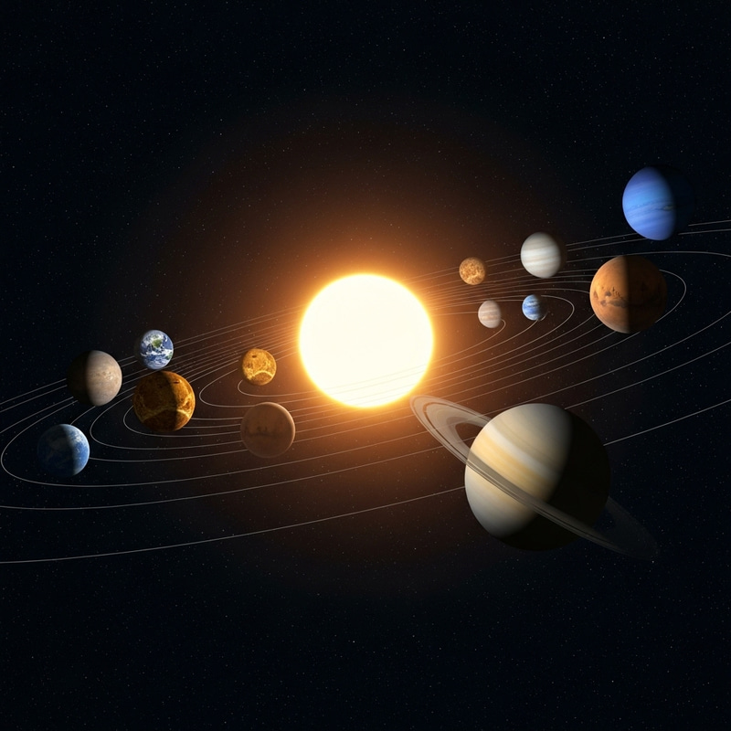 Planets Orbiting the Sun: Astronomical Spectacle
