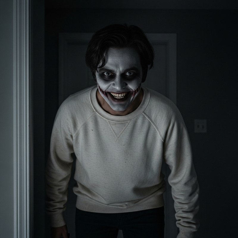 Jeff The Killer - Eerie humanoid figure emerging from the shadows