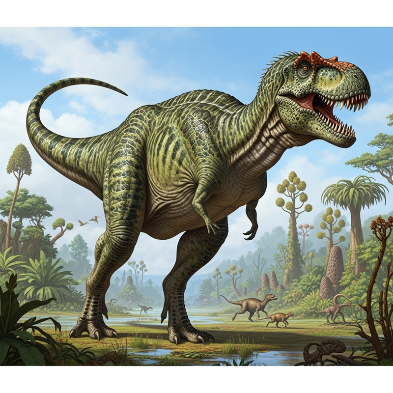 Mesmerizing Dinosaur in Prehistoric Habitat Mesmerizing Dinosaur in Prehistoric Habitat