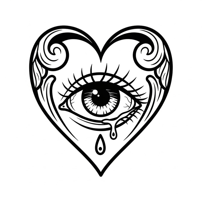 Neotraditional Heart Eye Tattoo Design Neotraditional Heart Eye Tattoo Design