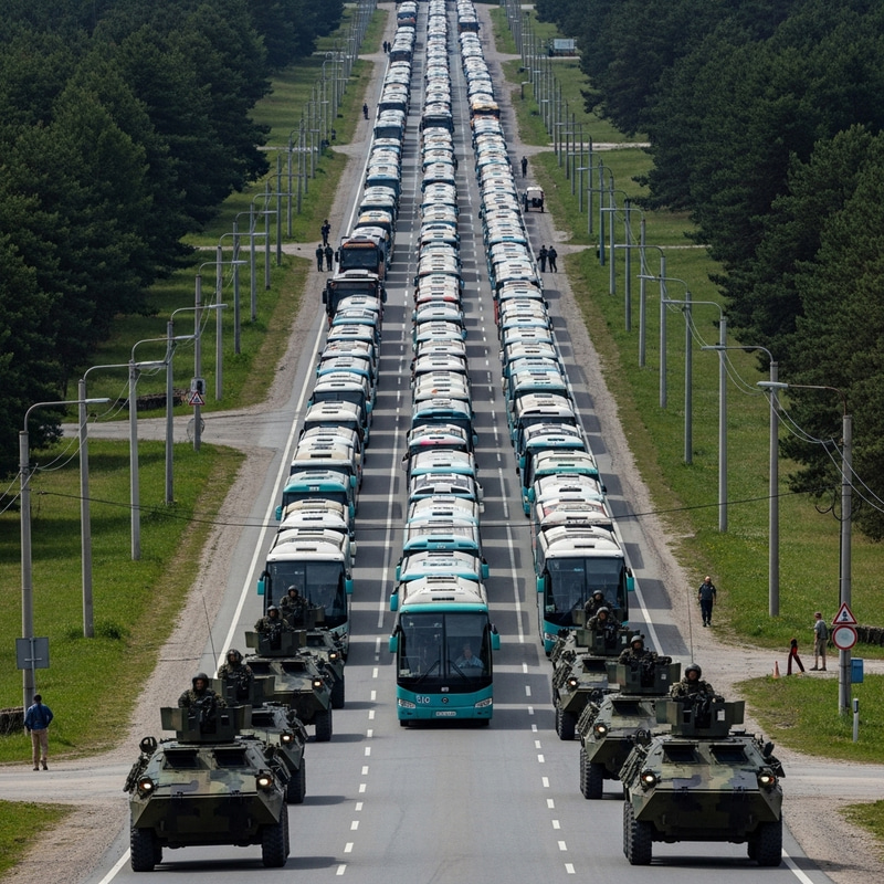 Large Convoy of 400+ Vehicles Sets Off with Over 60 Armored Cars Large Convoy of 400+ Vehicles Sets Off with Over 60 Armored Cars