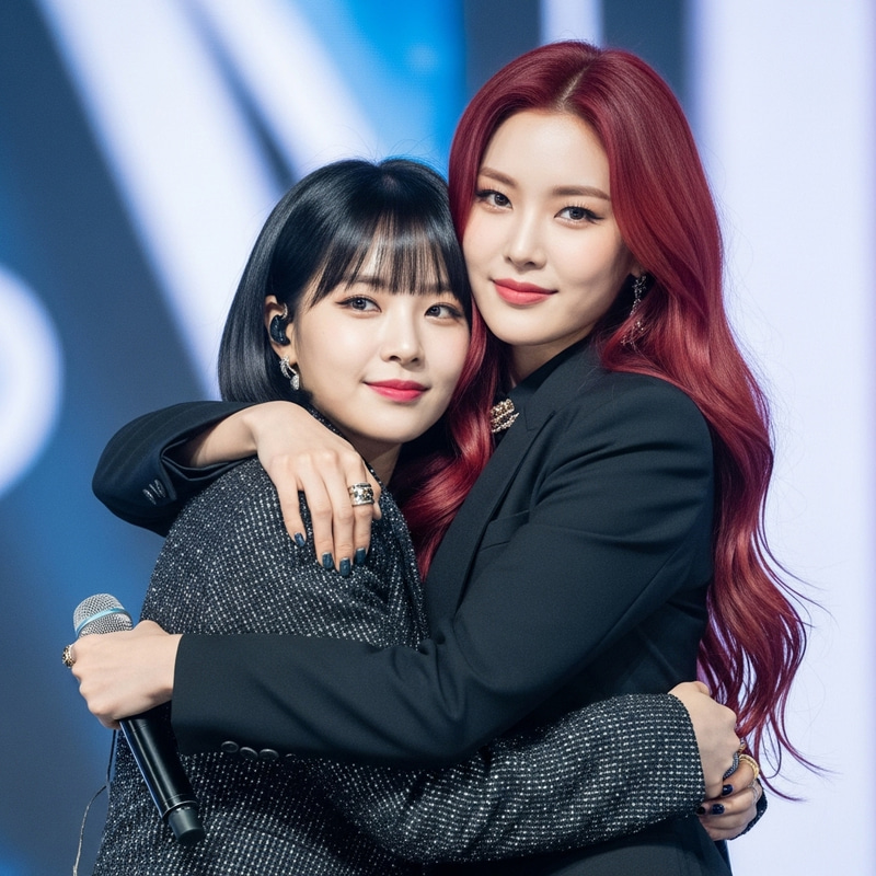 Momoland's Moonbyul and Hwasa Embrace in Heartwarming Moment
