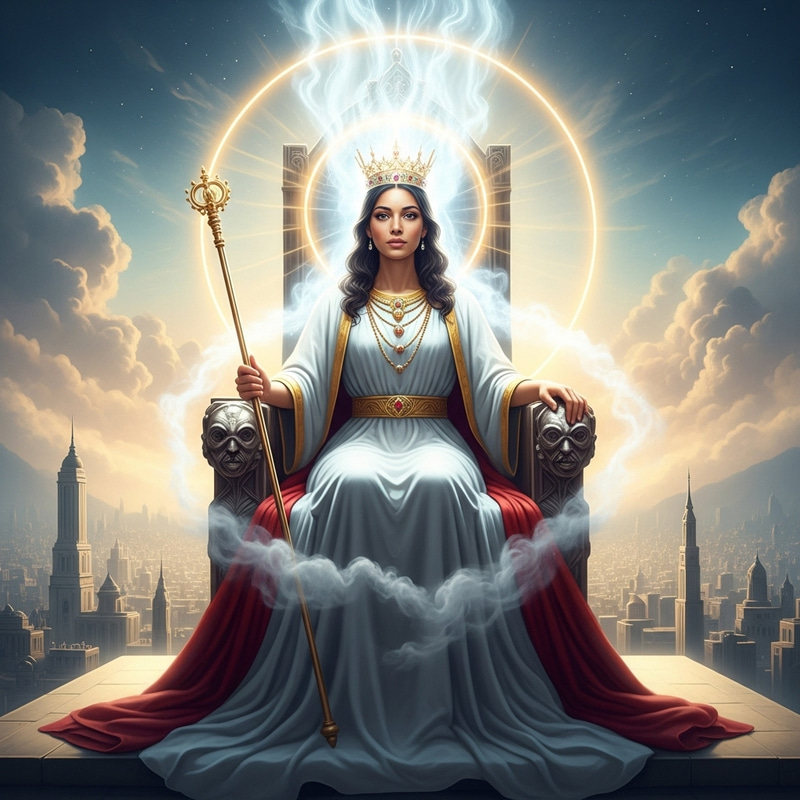 Stunning Woman on Throne in New Jerusalem | Ethereal Aura