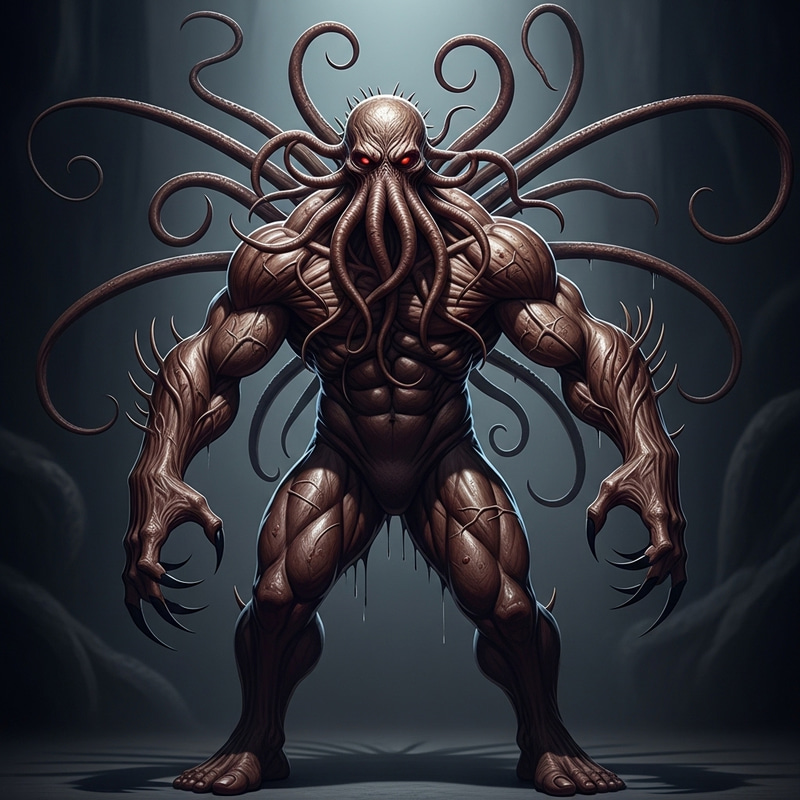 Chilling Tentacled Humanoid Monster - Realistic Artwork Chilling Tentacled Humanoid Monster - Realistic Artwork