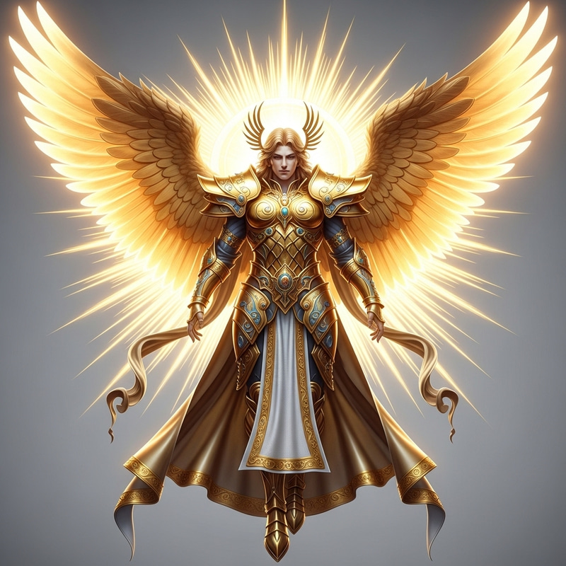 Golden Archangel Metatron PNG | Angelic Aura & Color