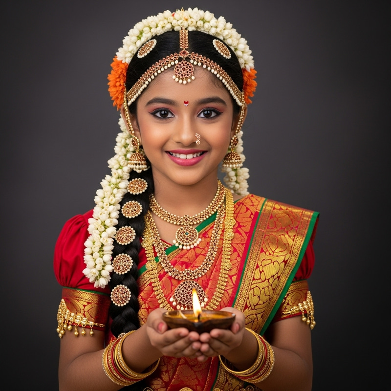 Beautiful Tamil Girl in Traditional Attire Beautiful Tamil Girl in Traditional Attire