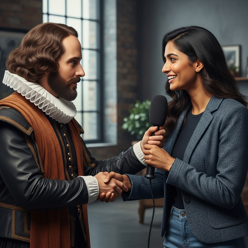 William Shakespeare Interview in Modern Times: A Comic Encounter