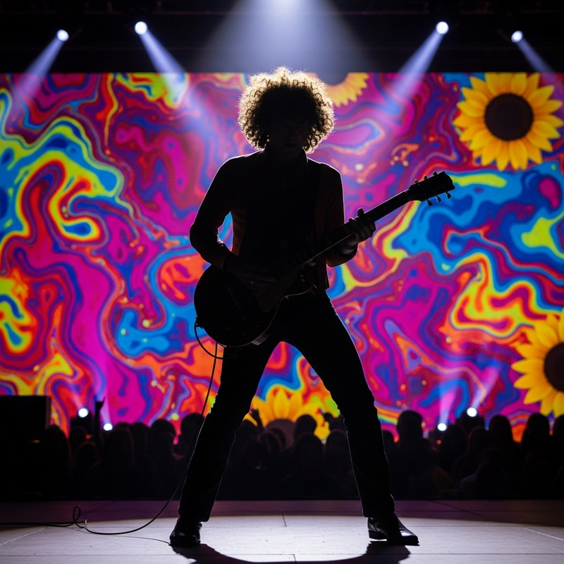 Jimi Hendrix Silhouette: Rock Guitarist Icon Jimi Hendrix Silhouette: Rock Guitarist Icon