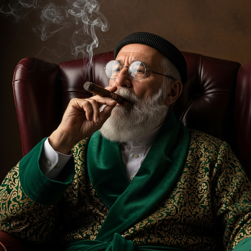 Old Man Smoking Cigar | Portrait of Sophistication Old Man Smoking Cigar | Portrait of Sophistication